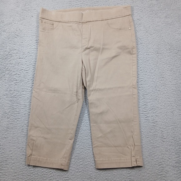 Gloria Vanderbilt Women's Capri Pants Size 14P Beige Stretch Slimming Effect - Picture 1 of 8